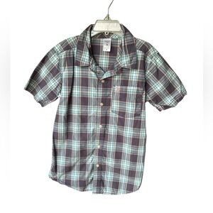 2/$10 😊 Carter’s Boys Blue and Pink Plaid Short Sleeve Button Down Shirt Sz 8